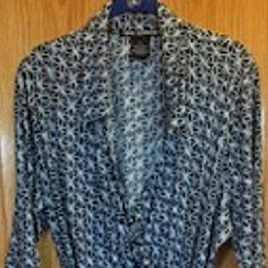 Nina Leonard Women 2-Tone Black/White Pullover Dress V-Neck Half Sleeve Size:XL